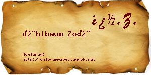 Öhlbaum Zoé névjegykártya